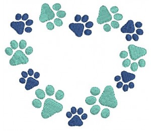 Stickdatei - Pfotenherz